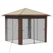 Gazebo cu 4 Pereți Laterali 2,6 x 2,6 m Crem și Marron - WALTI WALTI