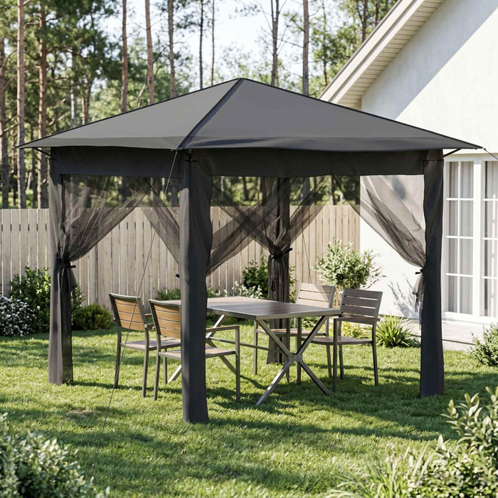 Gazebo cu 4 Pereți Laterali 2,6 x 2,6 m Gri deschis și antracit WALTI