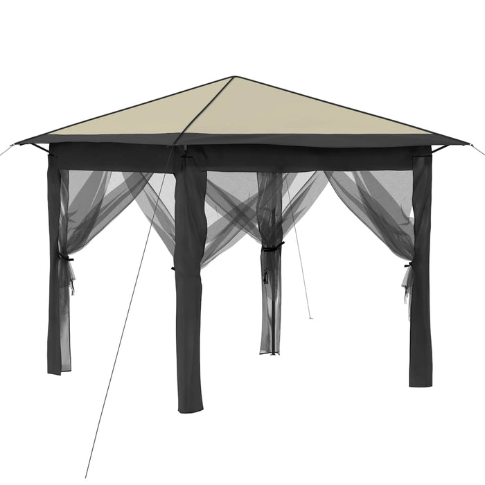 Gazebo cu 4 Pereți Laterali 2,6 x 2,6 m Crem și Antracit WALTI