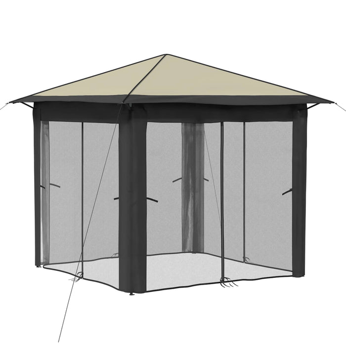 Gazebo cu 4 Pereți Laterali 2,6 x 2,6 m Crem și Antracit WALTI