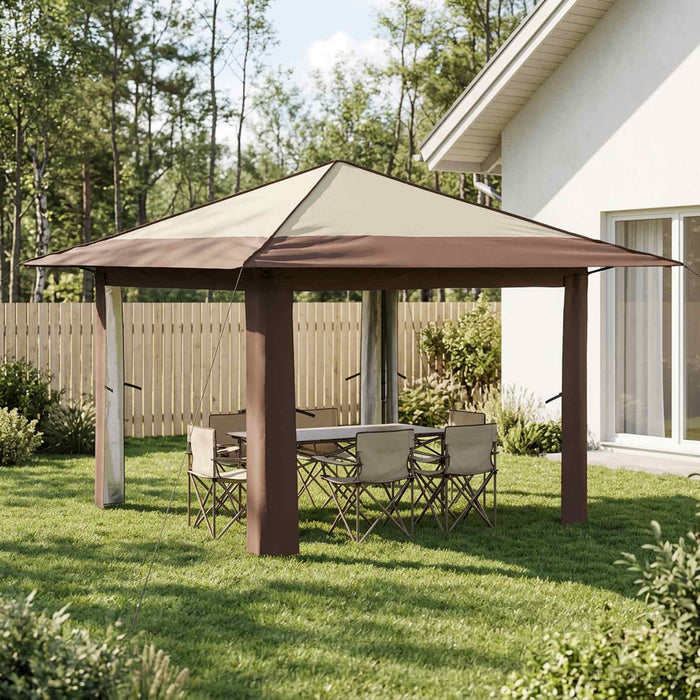 Gazebo fără Pereți Laterali Crem și Marron WALTI