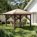 Gazebo cu 4 Pereți Laterali 3,3 x 3,3 m Crem și Marron - WALTI WALTI
