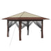 Gazebo cu 4 Pereți Laterali 3,3 x 3,3 m Crem și Marron - WALTI WALTI