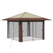 Gazebo cu 4 Pereți Laterali 3,3 x 3,3 m Crem și Marron - WALTI WALTI