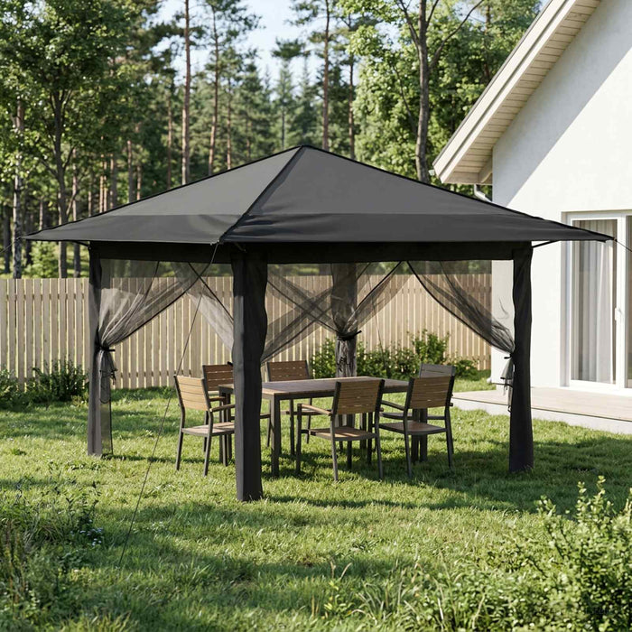 Gazebo cu 4 Pereți Laterali 3,3 x 3,3 m Gri deschis și antracit WALTI