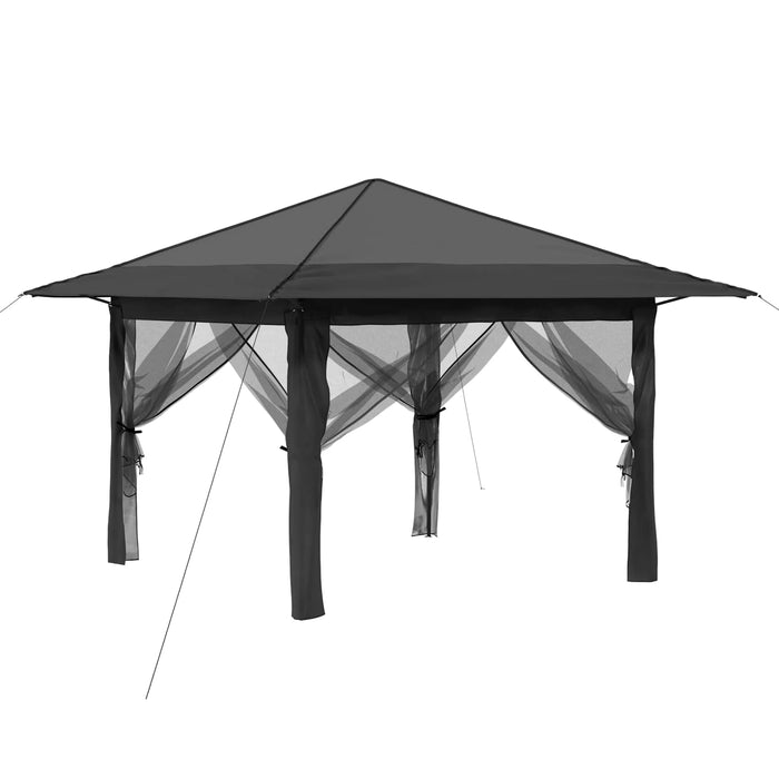 Gazebo cu 4 Pereți Laterali 3,3 x 3,3 m Gri deschis și antracit WALTI