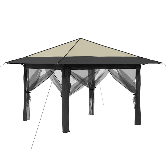 Gazebo cu 4 Pereți Laterali 3,3 x 3,3 m Crem și Antracit WALTI