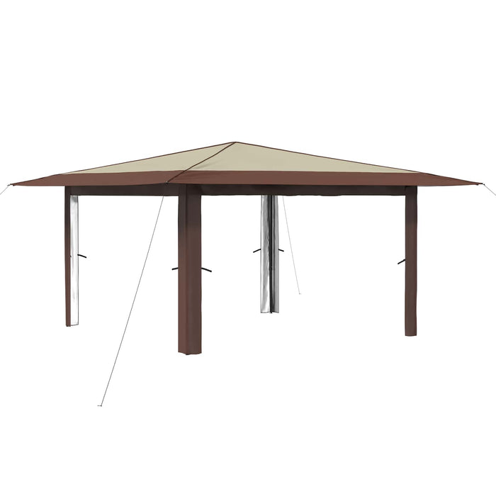 Gazebo fără pereți laterali 4 x 4 m Crem și Marron WALTI