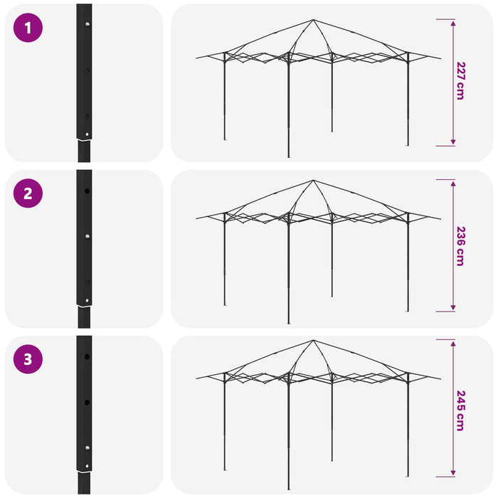 Gazebo fără pereți laterali 4 x 4 m Crem și Marron WALTI