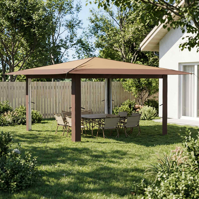 Gazebo fără pereți laterali 4 x 4 m Bej și Maro WALTI