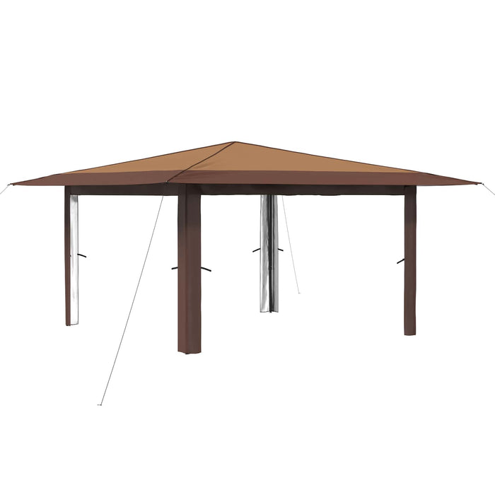 Gazebo fără pereți laterali 4 x 4 m Bej și Maro WALTI
