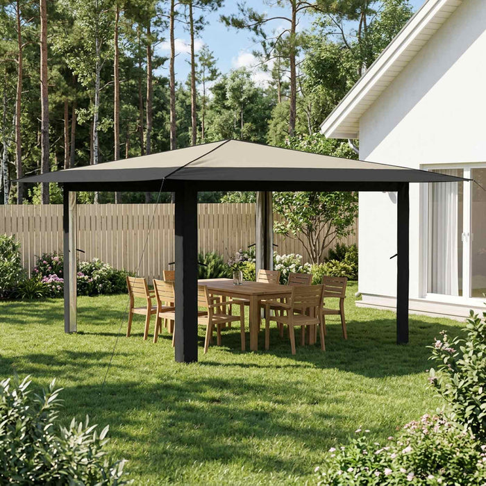 Gazebo fără pereți laterali 4 x 4 m Crem și Antracit WALTI