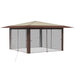 Gazebo cu 4 pereți laterali 4 x 4 m Crem și Marron - WALTI WALTI