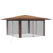 Gazebo cu 4 pereți laterali 4 x 4 m Bej și Maro - WALTI WALTI