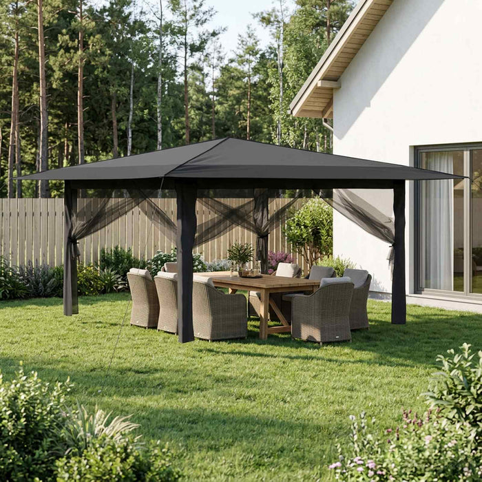 Gazebo cu 4 pereți laterali 4 x 4 m Gri deschis și antracit WALTI