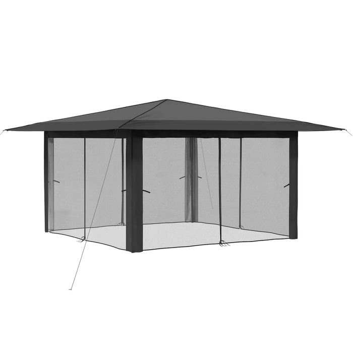 Gazebo cu 4 pereți laterali 4 x 4 m Gri deschis și antracit WALTI