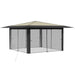 Gazebo cu 4 pereți laterali 4 x 4 m Crem și Antracit - WALTI WALTI