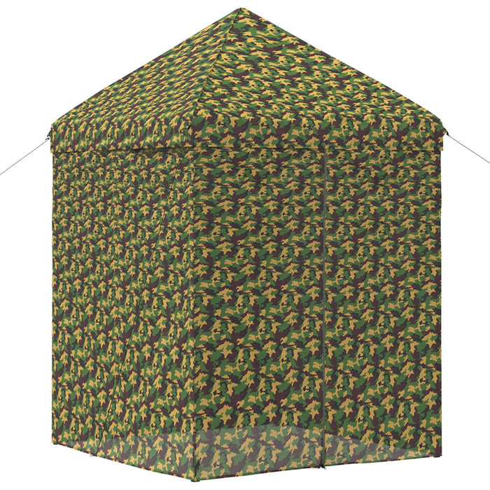 Cort cu canopy și 4 pereți laterali 2,9 x 2,9 m Camuflaj armată WALTI