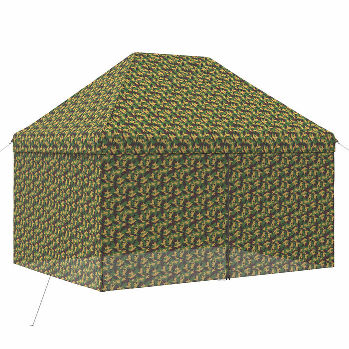 Cort cu canopy și 4 pereți laterali 3 x 4 m Camuflaj armată WALTI