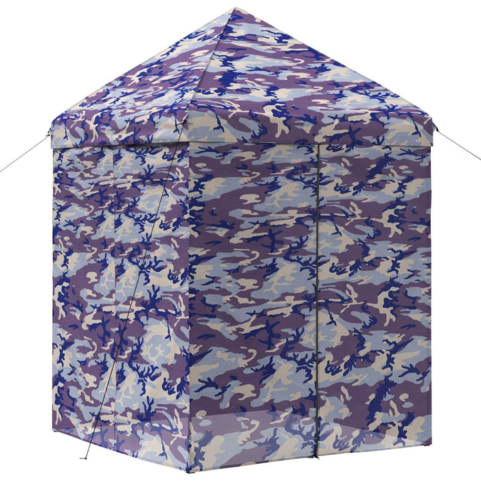 Gară pop-up cu 4 perete laterale 2 x 2 m Camuflaj albastru - WALTI WALTI