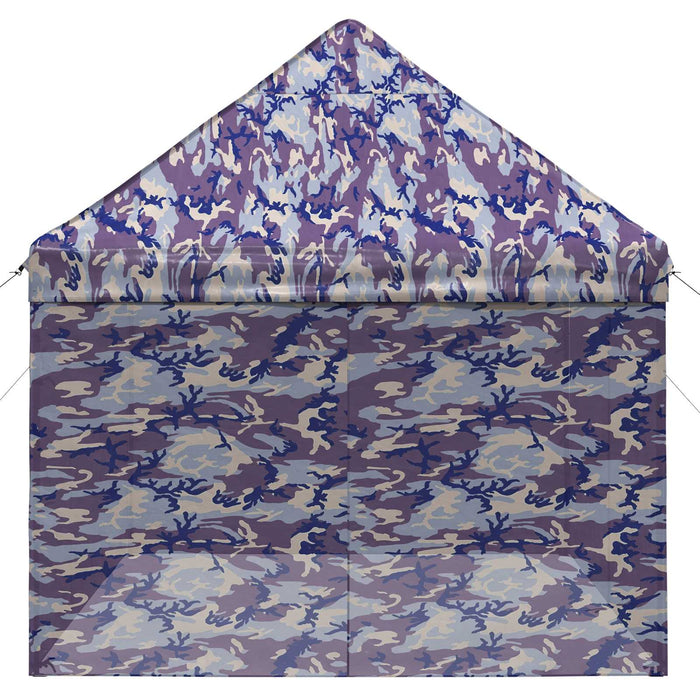 Gară pop-up cu 4 perete laterale 2,95 x 4,1 m Camuflaj albastru WALTI