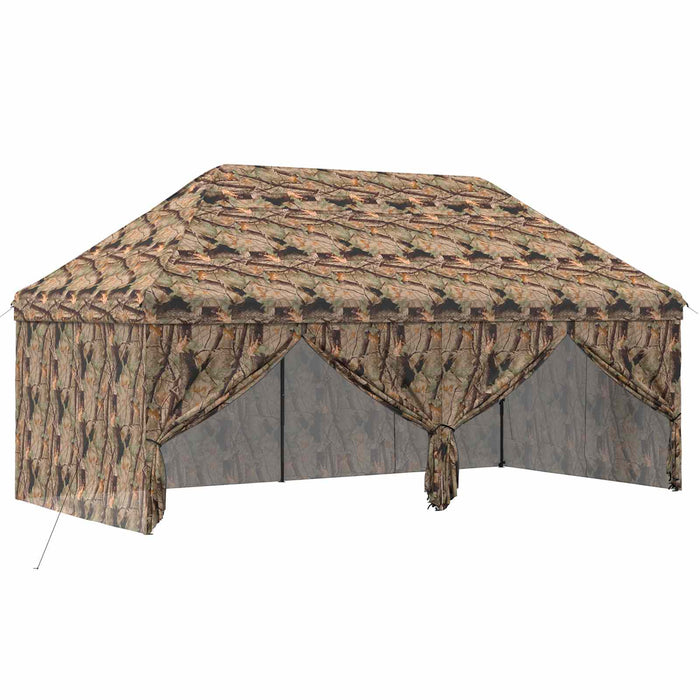 Gară pop-up cu 4 perete laterale 3 x 6 m Camuflaj pădure WALTI