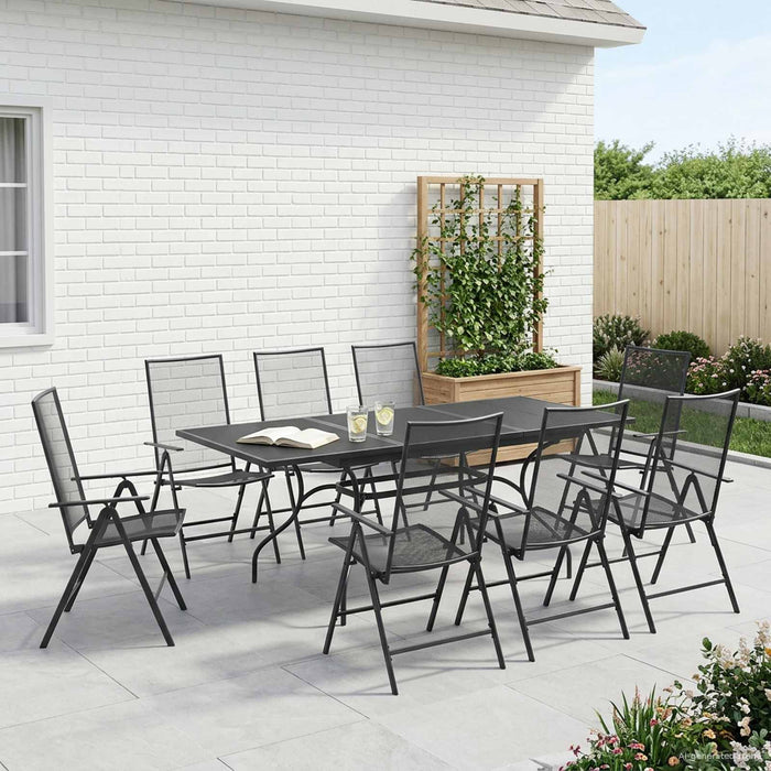 Set de masă pentru grădină 9 pcs Antracit 212 x 90 x 76 cm - WALTI WALTI