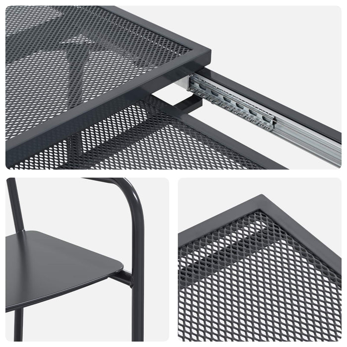 Set de masă pentru grădină 7 pcs Antracit Oțel - WALTI WALTI