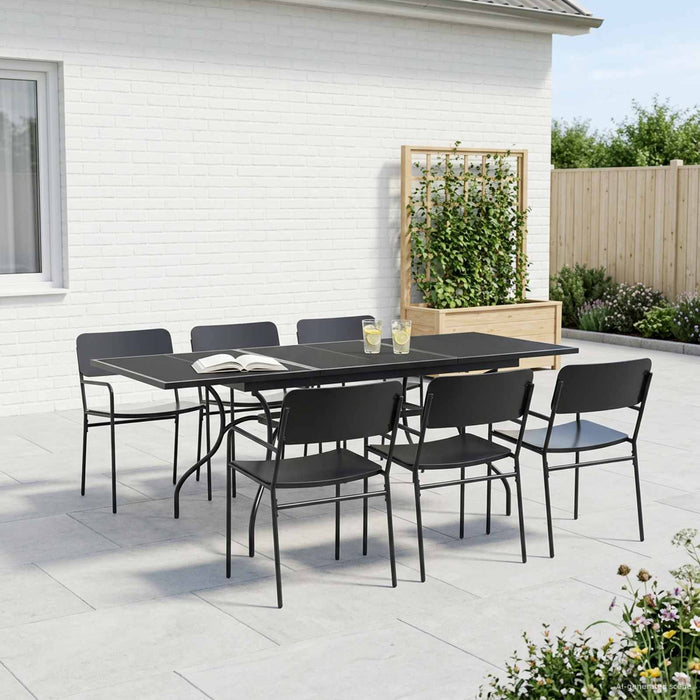 Set de masă pentru grădină 7 pcs Antracit Oțel - WALTI WALTI