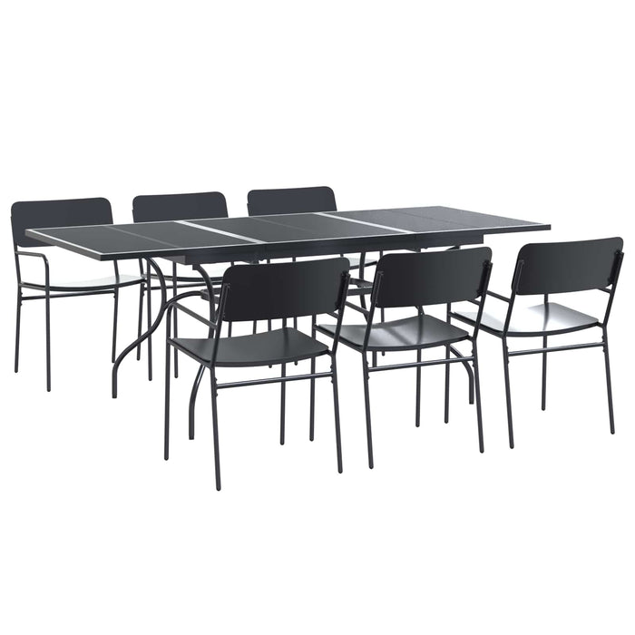Set de masă pentru grădină 7 pcs Antracit Oțel - WALTI WALTI