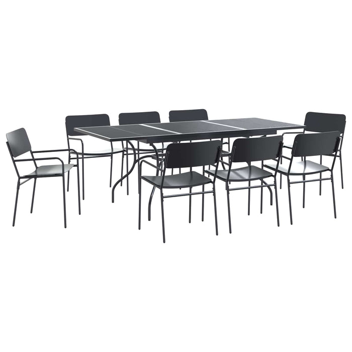Set de masă pentru grădină 9 pcs Antracit Oțel - WALTI WALTI