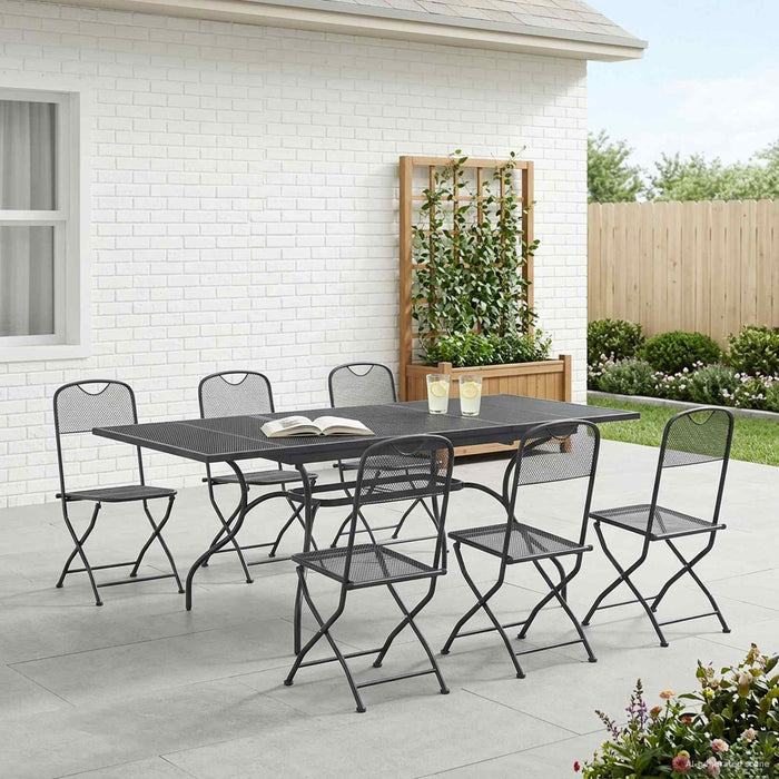Set de masă pentru grădină 7 pcs Antracit 212 x 90 x 76 cm - WALTI WALTI