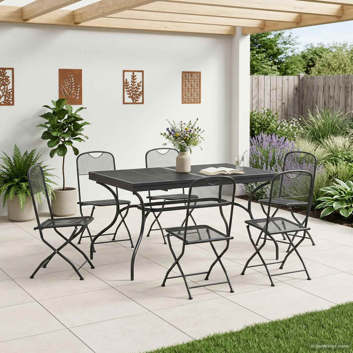 Set de masă pentru grădină 7 pcs Antracit 212 x 90 x 76 cm - WALTI WALTI