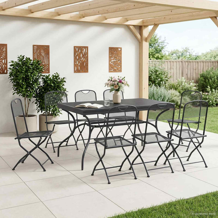 Set de masă pentru grădină 9 pcs Antracit 212 x 90 x 76 cm - WALTI WALTI