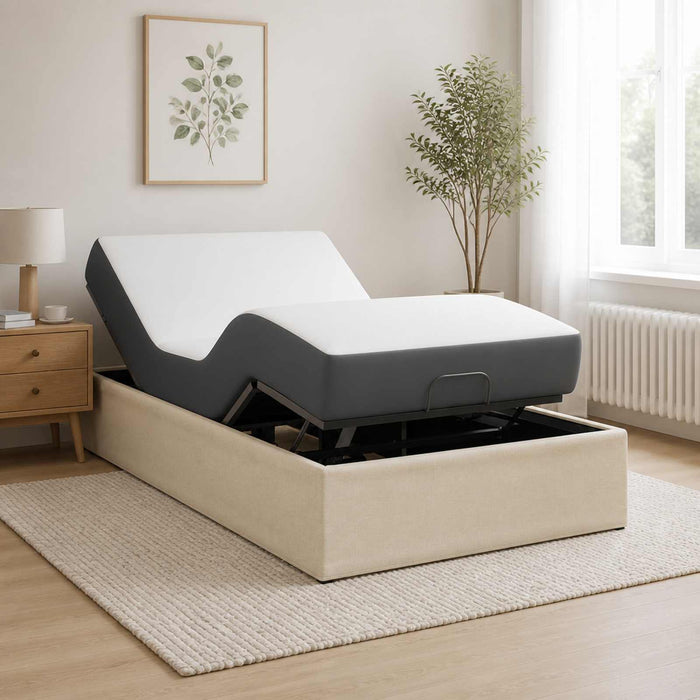 Cadru Electric Ajustabil pentru Pat Crem 200 x 90 x 33,5 cm WALTI
