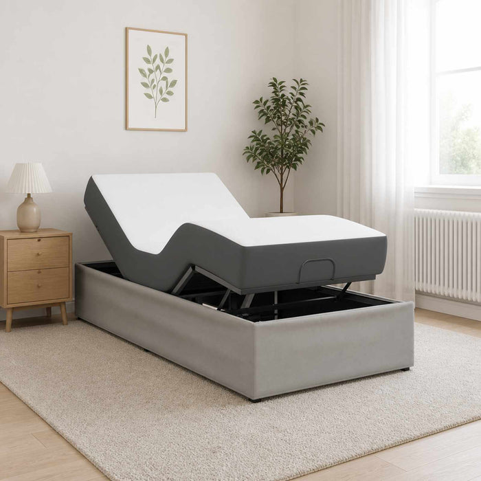 Cadru Electric Ajustabil pentru Pat Gri deschis WALTI