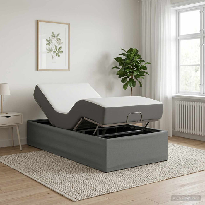 Cadru Electric Ajustabil pentru Pat Gri închis WALTI