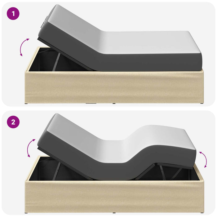 Cadru Electric Ajustabil pentru Pat Crem 200 x 90 x 33,5 cm WALTI