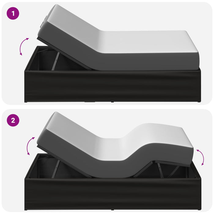 Cadru Electric Ajustabil pentru Pat Negru 200 x 90 x 33,5 cm WALTI