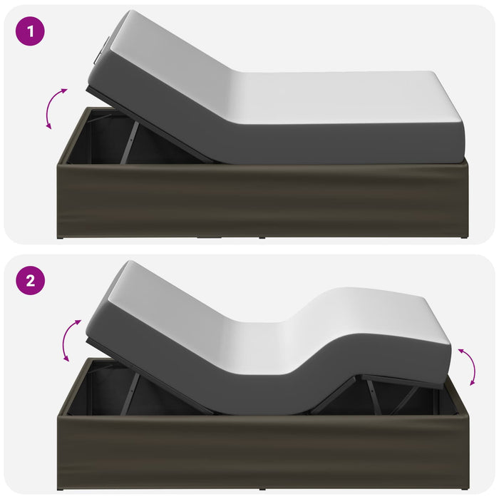 Cadru Electric Ajustabil pentru Pat Gri 200 x 90 x 33,5 cm Oțel WALTI