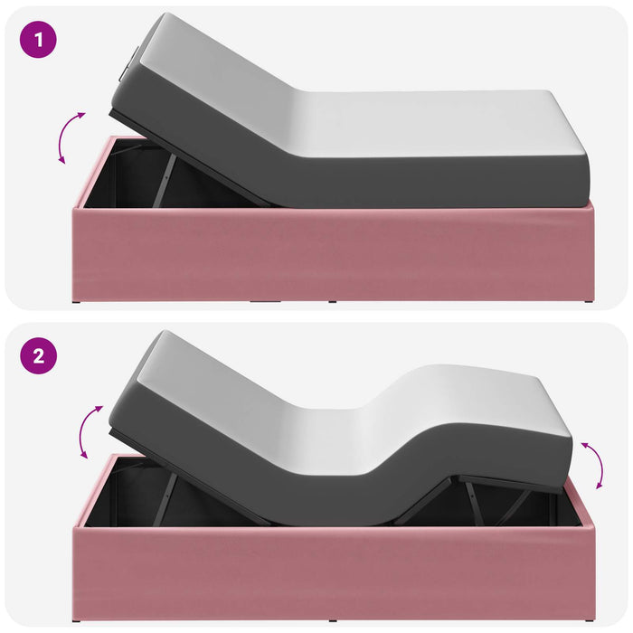 Cadru Electric Ajustabil pentru Pat Roz 200 x 90 x 33,5 cm Oțel WALTI