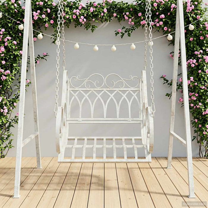 Bancă swinging Oțel 71 x 75 x 59 cm Alb Antic - WALTI WALTI