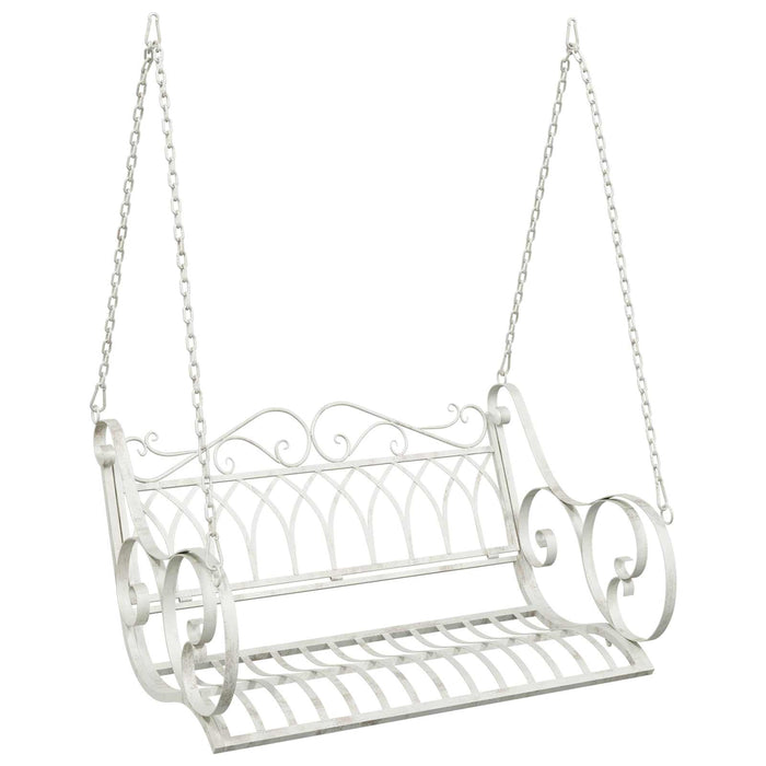 Bancă swinging Oțel 109 x 75 x 59 cm Alb Antic - WALTI WALTI