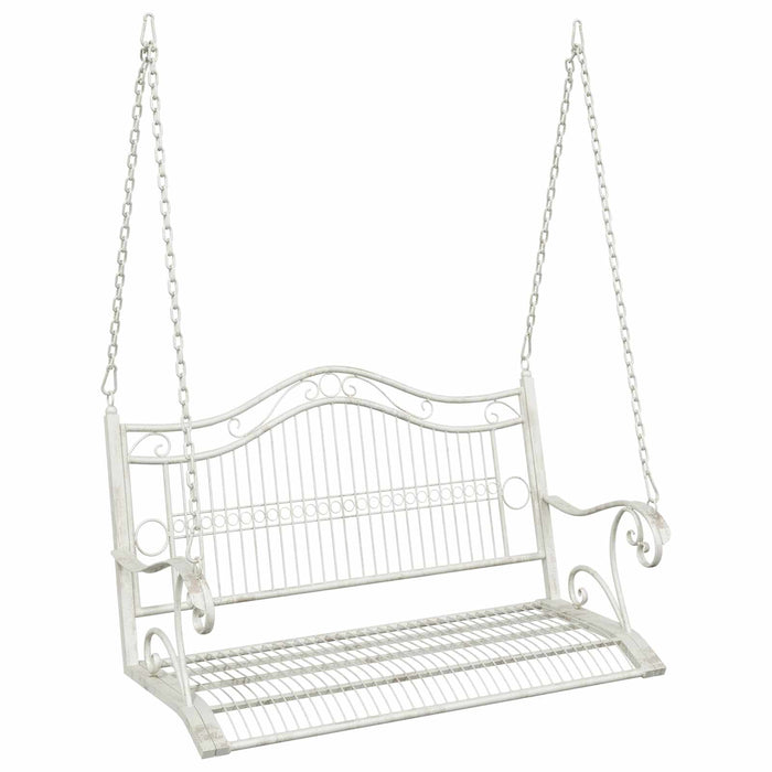 Bancă swinging Oțel 115 x 61 x 63 cm Alb Antic - WALTI WALTI