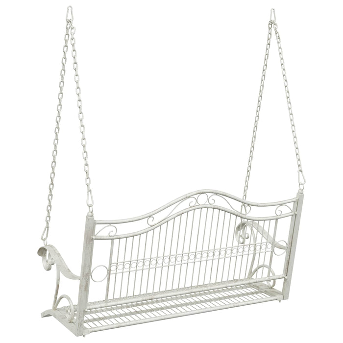Bancă swinging Oțel 115 x 61 x 63 cm Alb Antic - WALTI WALTI