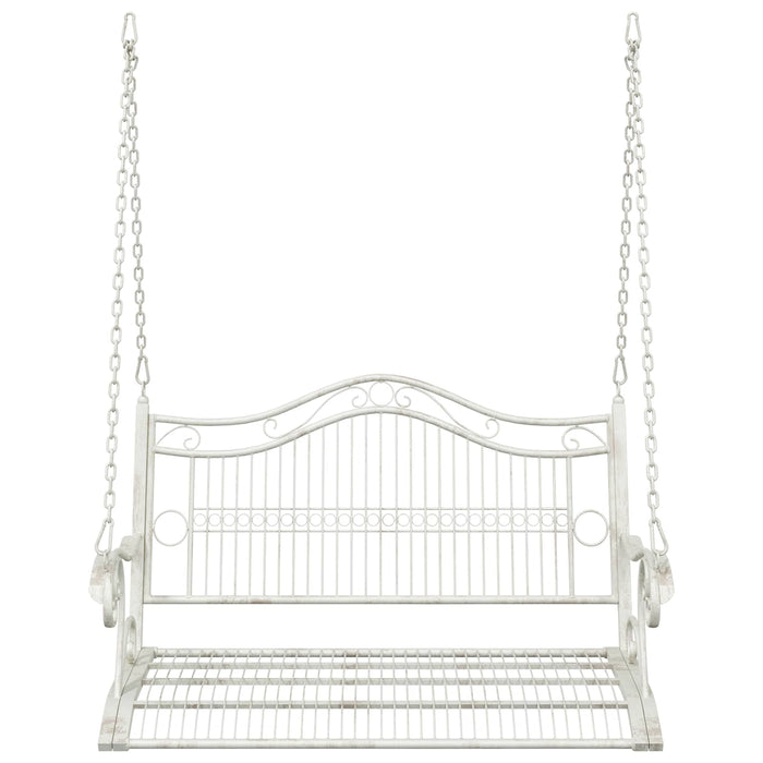 Bancă swinging Oțel 115 x 61 x 63 cm Alb Antic - WALTI WALTI