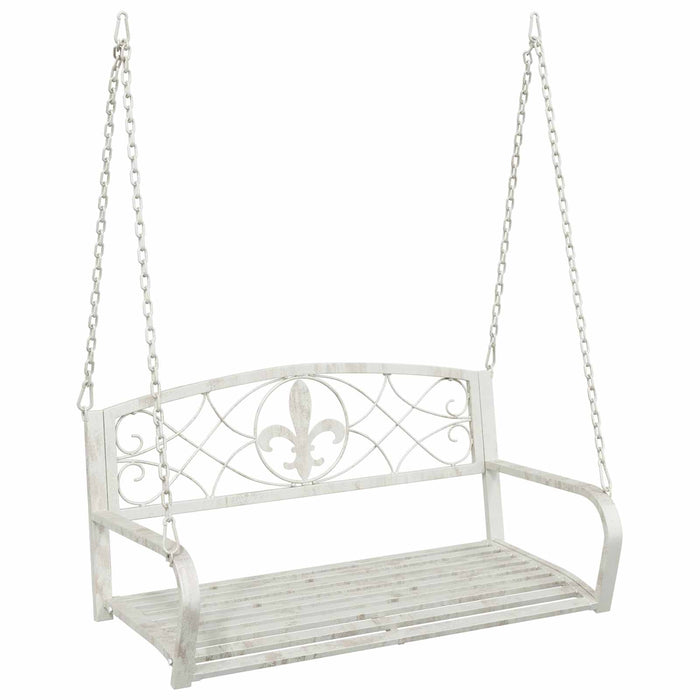 Bancă swinging Oțel 110,5 x 59 x 55 cm Alb Antic - WALTI WALTI