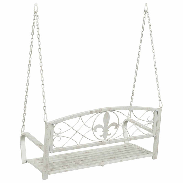 Bancă swinging Oțel 110,5 x 59 x 55 cm Alb Antic - WALTI WALTI