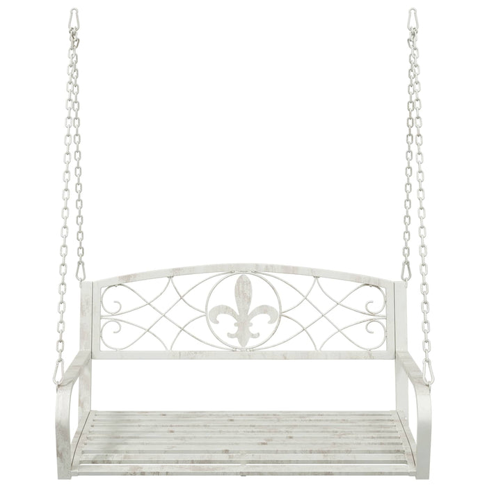 Bancă swinging Oțel 110,5 x 59 x 55 cm Alb Antic - WALTI WALTI