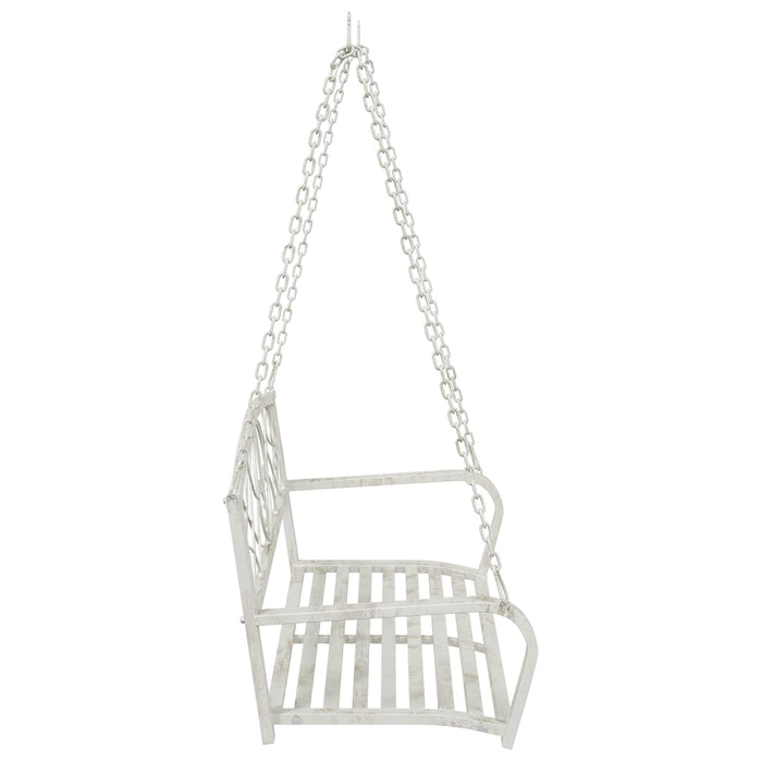 Bancă swinging Oțel 110,5 x 59 x 55 cm Alb Antic - WALTI WALTI